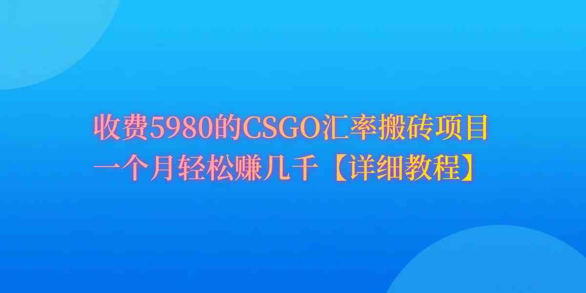 （9776期）CSGO装备搬砖，月综合收益率高达60%，你也可以！-匠马插画笔刷课程资料网