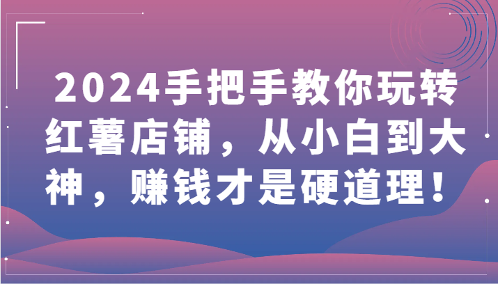 2024手把手教你玩转红薯店铺，从小白到大神，赚钱才是硬道理！-匠马插画笔刷课程资料网