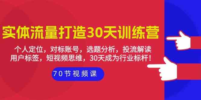 （9782期）实体-流量打造-30天训练营：个人定位，对标账号，选题分析，投流解读-70节-匠马插画笔刷课程资料网