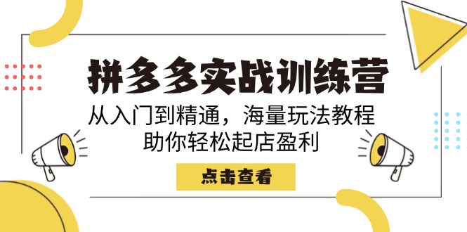 （14392期）拼多多实战训练营，从入门到精通，海量玩法教程，助你轻松起店盈利-匠马插画笔刷课程资料网