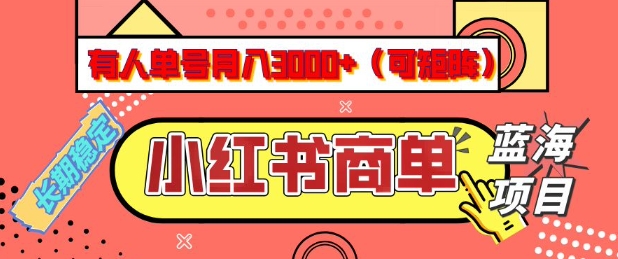 小红书商单分成计划，有人单号月入3k+，每天5分钟，可矩阵放大，长期稳定的蓝海项目【揭秘】-匠马插画笔刷课程资料网