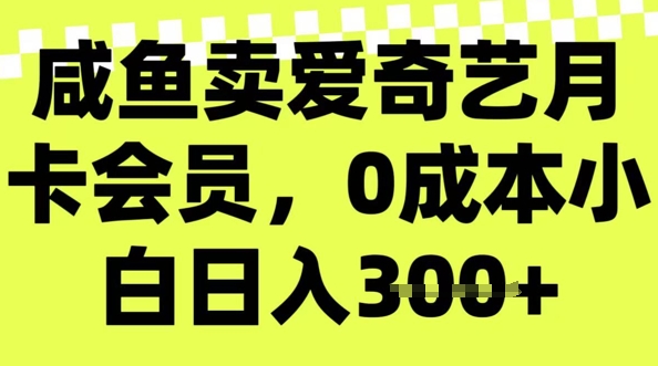 咸鱼卖爱奇艺会员,零成本小白日入3张,新手小白可做-匠马插画笔刷课程资料网