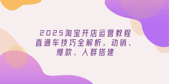 （14389期）2025淘宝开店运营教程更新，直通车技巧全解析，动销、爆款、人群搭建-匠马插画笔刷课程资料网