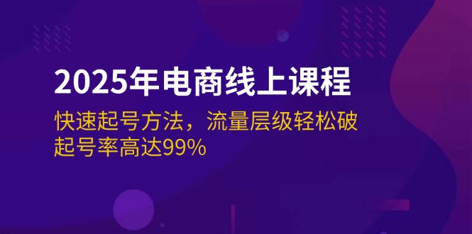 (14329期)2025年电商线上课程:快速起号方法,流量层级轻松破,起号率高达99%-匠马插画笔刷课程资料网