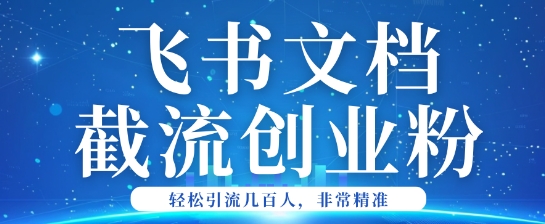 利用飞书文档截流创业粉轻松引流200+-匠马插画笔刷课程资料网