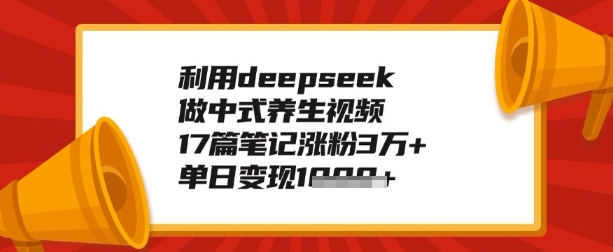 利用deepseek做养生赛道,手把手教你制作,单日变现多张-匠马插画笔刷课程资料网